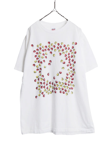 90s ★ テントウ虫 ピースマーク アート イラスト プリント Tシャツ メンズ XL 古着 オールド アニマル 昆虫 大きいサイズ ヘビーウェイト