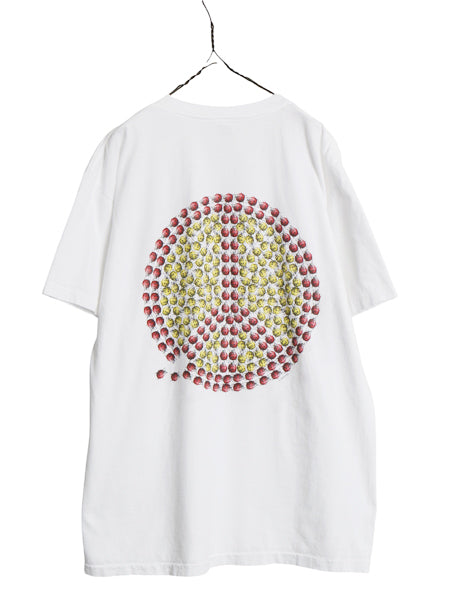 90s ★ テントウ虫 ピースマーク アート イラスト プリント Tシャツ メンズ XL 古着 オールド アニマル 昆虫 大きいサイズ ヘビーウェイト