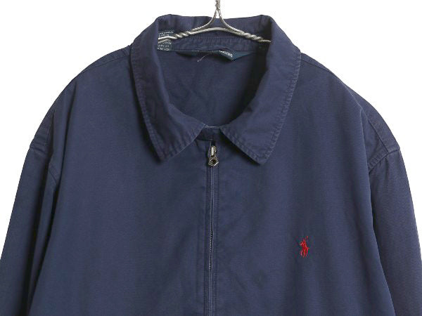 90s ポロ ラルフローレン スイングトップ ジャケット メンズ XXL / 古着 オールド コットン ブルゾン フルジップ ジャンパー 大きいサイズ