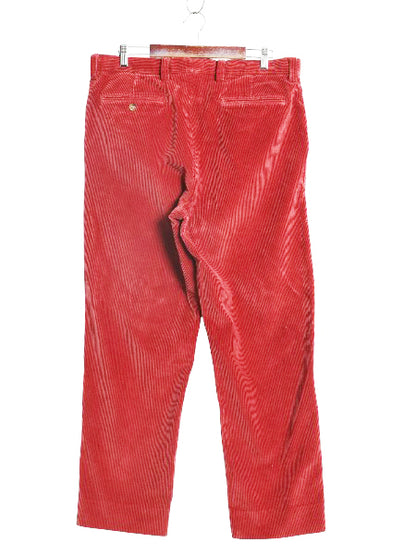 00s オービス 太畝 コーデュロイ パンツ メンズ 34 / アウトドア 本革 レザー 切替 スラックス ストレート ノータック コーズ コットン 赤