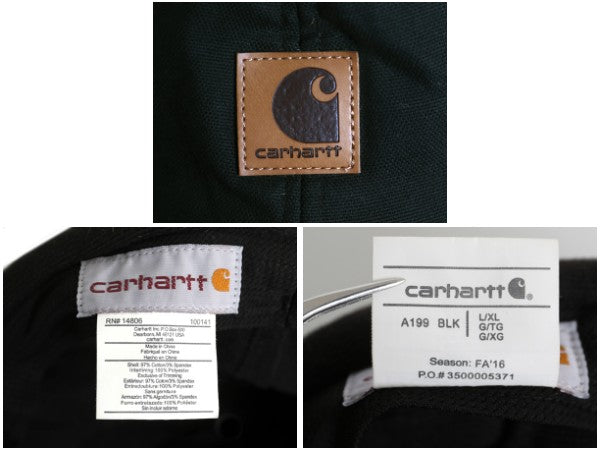 US企画 カーハート ワークフレックス イヤー ラップ キャップ メンズ L / XL 帽子 ワーク コットン キャンバス 耳当て付き 大きいサイズ 黒