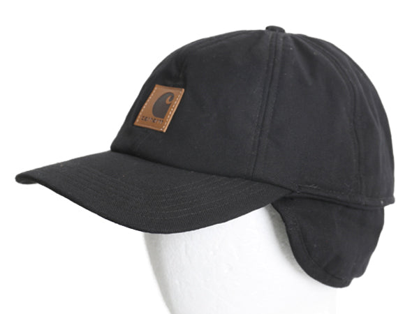 US企画 カーハート ワークフレックス イヤー ラップ キャップ メンズ L / XL 帽子 ワーク コットン キャンバス 耳当て付き 大きいサイズ 黒