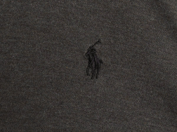 ポロ ラルフローレン 長袖 ニット ドレス シャツ メンズ L ストレッチ スムース コットン ワイシャツ ワンポイント ポニー 刺繍 無地 濃灰