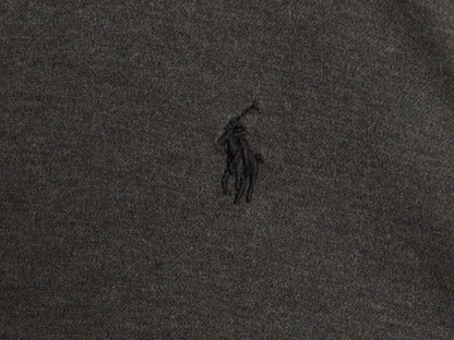ポロ ラルフローレン 長袖 ニット ドレス シャツ メンズ L ストレッチ スムース コットン ワイシャツ ワンポイント ポニー 刺繍 無地 濃灰