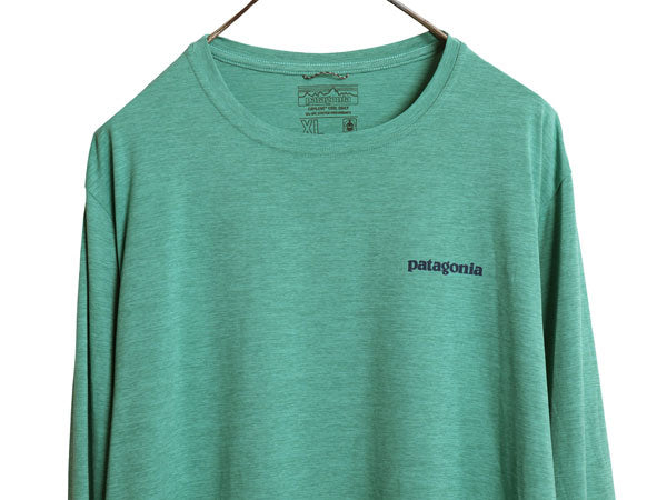 パタゴニア キャプリーン 両面 プリント 長袖 Tシャツ メンズ XL / 古着 20年製 アウトドア ストレッチ カットソー 波タグ 大きいサイズ 緑