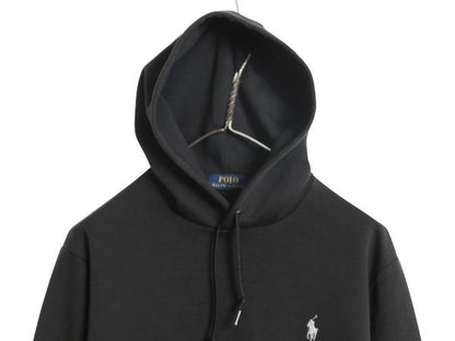 ポロ ラルフローレン スウェット フード パーカー メンズ M / トレーナー プルオーバー ストレッチ スムース ジャージ 素材 ブラック 薄手