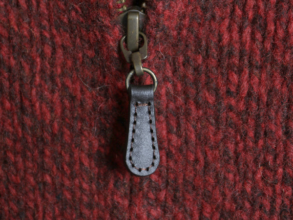 エルエルビーン フルジップ ニット セーター ジャケット メンズ S / アウトドア ドライバーズ ラム ウール カーディガン 無地 バーガンディ