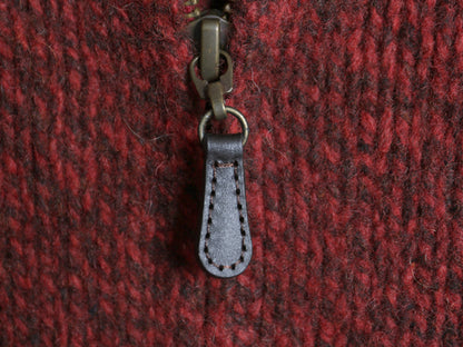 エルエルビーン フルジップ ニット セーター ジャケット メンズ S / アウトドア ドライバーズ ラム ウール カーディガン 無地 バーガンディ