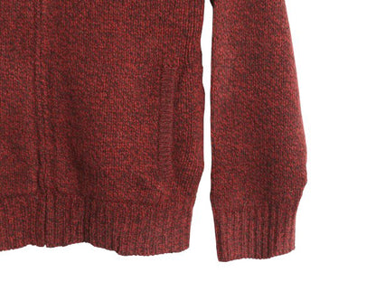 エルエルビーン フルジップ ニット セーター ジャケット メンズ S / アウトドア ドライバーズ ラム ウール カーディガン 無地 バーガンディ