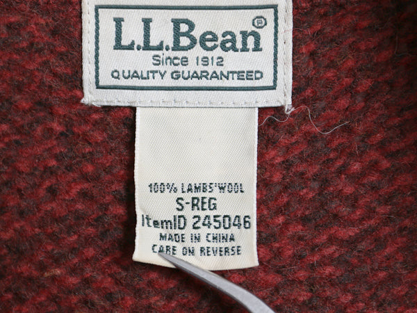 エルエルビーン フルジップ ニット セーター ジャケット メンズ S / アウトドア ドライバーズ ラム ウール カーディガン 無地 バーガンディ