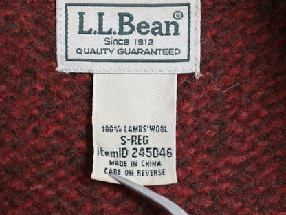 エルエルビーン フルジップ ニット セーター ジャケット メンズ S / アウトドア ドライバーズ ラム ウール カーディガン 無地 バーガンディ