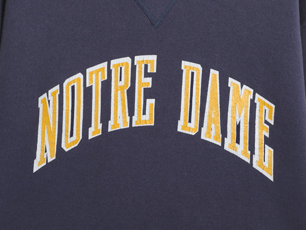 80s USA製 ラッセル カレッジ プリント スウェット メンズ レディース M / ヴィンテージ トレーナー 裏起毛 前V クルーネック シンプル 紺