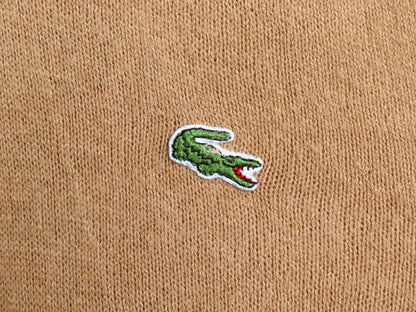 70s USA製 ラコステ Vネック アクリル ニット セーター メンズ レディース M / 古着 ヴィンテージ ワンポイント ワニ 刺繍 無地 ブラウン