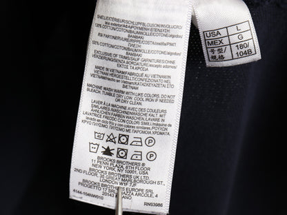 ブルックスブラザーズ 鹿の子 半袖 ポロシャツ メンズ L / 半袖シャツ ワンポイント カットソー トップス コットン シンプル ゆったり 紺 