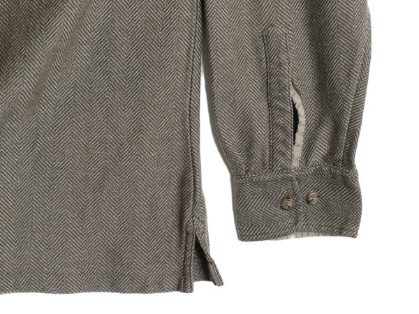 エルエルビーン 長袖 ポロシャツ メンズ XL 古着 長袖シャツ コットン ヘリンボーン 織り ストライプ ボックス カットソー 大きいサイズ