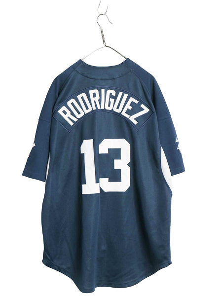 ヤンキース ベースボール シャツ メンズ L / MLB オフィシャル ナイキ スウッシュ 大リーグ ユニフォーム ゲームシャツ 半袖シャツ 重ね着