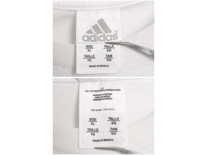 00s アディダス ロゴ プリント Tシャツ メンズ XL / オールド カットソー ヘビーウェイト コットン クルーネック シンプル 白 大きいサイズ