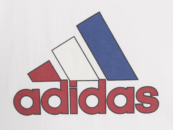 00s アディダス ロゴ プリント Tシャツ メンズ XL / オールド カットソー ヘビーウェイト コットン クルーネック シンプル 白 大きいサイズ