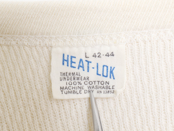 70s 長袖 サーマル Tシャツ メンズ L 古着 ヴィンテージ クルーネック アンダーシャツ インナー ロンT ワッフル 100% コットン ナチュラル