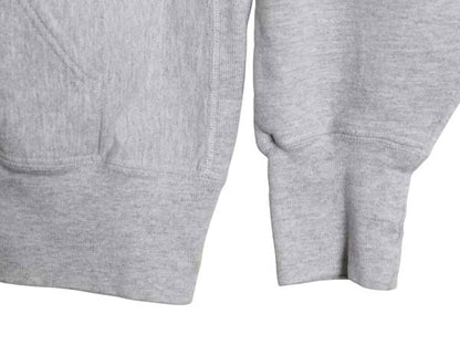 90s USA製 2段 カレッジ プリント スウェット フード パーカー メンズ  XL / オールド リバース タイプ トレーナー プルオーバー 裏起毛 灰