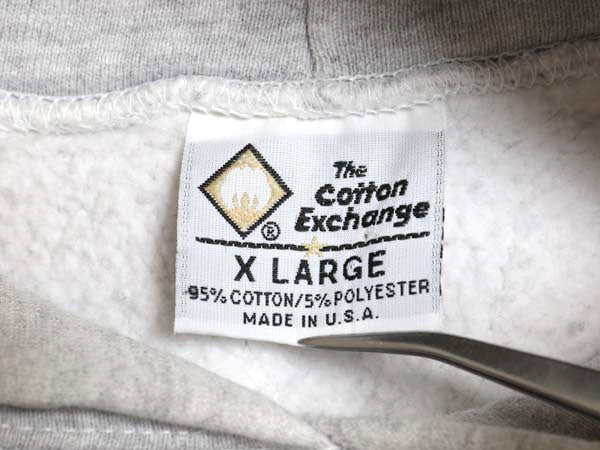 90s USA製 2段 カレッジ プリント スウェット フード パーカー メンズ  XL / オールド リバース タイプ トレーナー プルオーバー 裏起毛 灰