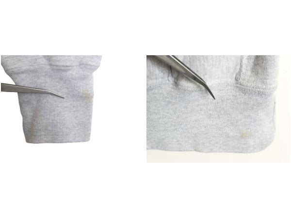 90s USA製 2段 カレッジ プリント スウェット フード パーカー メンズ  XL / オールド リバース タイプ トレーナー プルオーバー 裏起毛 灰