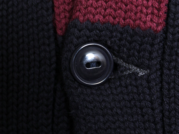 ポロ ラルフローレン ショールカラー ニットカーディガン メンズ S 古着 メリノ ウール セーター 前開き フェルト ワッペン ヘビーウェイト