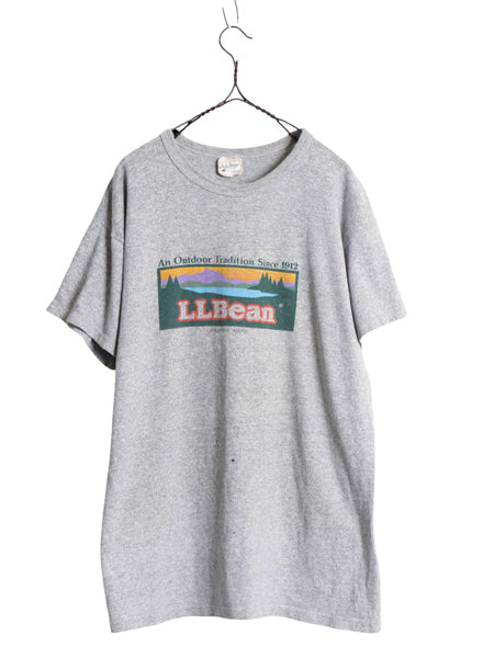80s USA製 ★ エルエルビーン チャンピオン 別注 ロゴ プリント Tシャツ メンズ L / 古着 ヴィンテージ 88 12 ダブルネーム 霜降り グレー