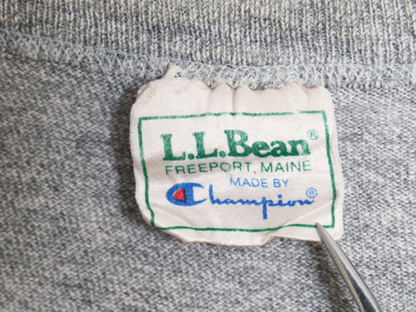 80s USA製 ★ エルエルビーン チャンピオン 別注 ロゴ プリント Tシャツ メンズ L / 古着 ヴィンテージ 88 12 ダブルネーム 霜降り グレー
