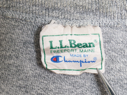 80s USA製 ★ エルエルビーン チャンピオン 別注 ロゴ プリント Tシャツ メンズ L / 古着 ヴィンテージ 88 12 ダブルネーム 霜降り グレー
