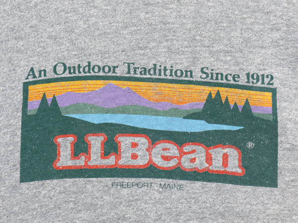 80s USA製 ★ エルエルビーン チャンピオン 別注 ロゴ プリント Tシャツ メンズ L / 古着 ヴィンテージ 88 12 ダブルネーム 霜降り グレー