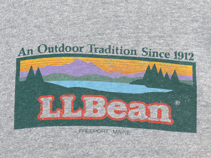 80s USA製 ★ エルエルビーン チャンピオン 別注 ロゴ プリント Tシャツ メンズ L / 古着 ヴィンテージ 88 12 ダブルネーム 霜降り グレー