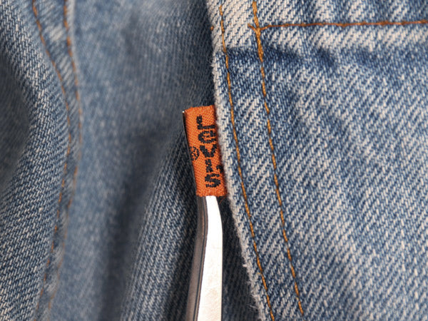 80s USA製 リーバイス 519 デニム パンツ メンズ 32 32 / ヴィンテージ ジーパン ジーンズ スリム ストレート ヒゲ アタリ オレンジタブ