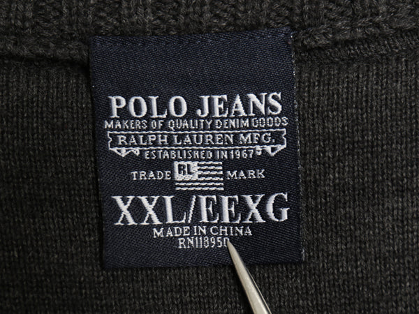 ポロジーンズ ラルフローレン 中綿 キルティング ベスト メンズ XXL フルジップ ハイネック コットン ストレッチ 無地 重ね着 大きいサイズ