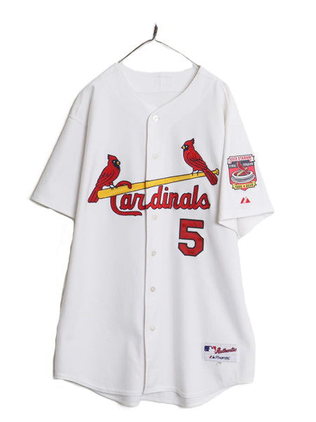 USA製 カージナルス ベースボール シャツ メンズ XXL 程/ MLB オフィシャル マジェスティック 大リーグ ユニフォーム 重ね着 大きいサイズ