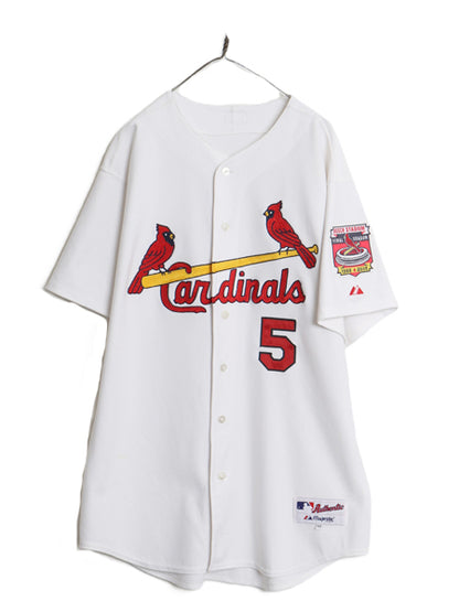 USA製 カージナルス ベースボール シャツ メンズ XXL 程/ MLB オフィシャル マジェスティック 大リーグ ユニフォーム 重ね着 大きいサイズ