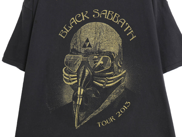 ブラックサバス 両面 ツアー プリント Tシャツ メンズ 2XL オジーオズボーン バンド ロック アート イラスト グラフィック 大きいサイズ 黒