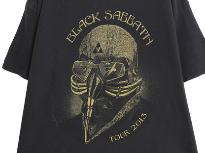 ブラックサバス 両面 ツアー プリント Tシャツ メンズ 2XL オジーオズボーン バンド ロック アート イラスト グラフィック 大きいサイズ 黒