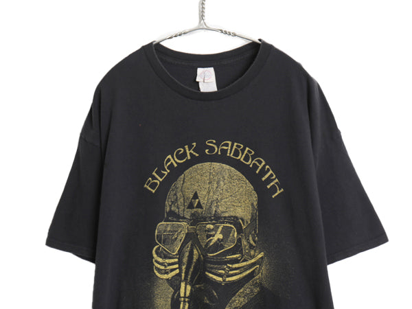 ブラックサバス 両面 ツアー プリント Tシャツ メンズ 2XL オジーオズボーン バンド ロック アート イラスト グラフィック 大きいサイズ 黒