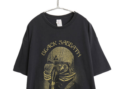 ブラックサバス 両面 ツアー プリント Tシャツ メンズ 2XL オジーオズボーン バンド ロック アート イラスト グラフィック 大きいサイズ 黒