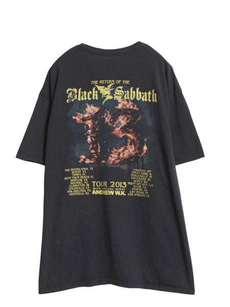 ブラックサバス 両面 ツアー プリント Tシャツ メンズ 2XL オジーオズボーン バンド ロック アート イラスト グラフィック 大きいサイズ 黒