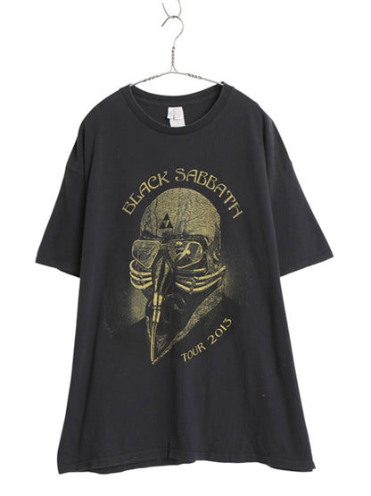 ブラックサバス 両面 ツアー プリント Tシャツ メンズ 2XL オジーオズボーン バンド ロック アート イラスト グラフィック 大きいサイズ 黒