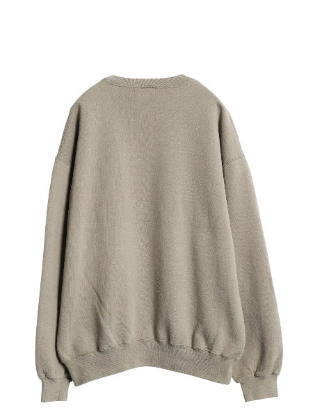 90s ラッセル 2段 ロゴ 刺繍 スウェット メンズ レディース XL 古着 オールド トレーナー 裏起毛 前V クルーネック 大きいサイズ シンプル