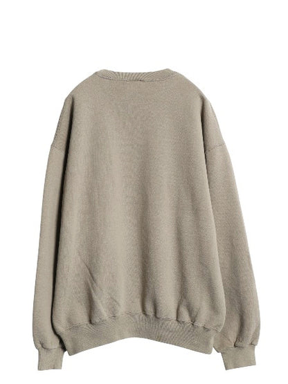 90s ラッセル 2段 ロゴ 刺繍 スウェット メンズ レディース XL 古着 オールド トレーナー 裏起毛 前V クルーネック 大きいサイズ シンプル