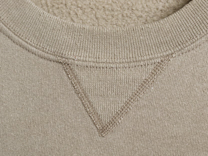 90s ラッセル 2段 ロゴ 刺繍 スウェット メンズ レディース XL 古着 オールド トレーナー 裏起毛 前V クルーネック 大きいサイズ シンプル