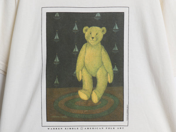 デッドストック 90s USA製 フォーク アート イラスト プリント Tシャツ メンズ レディース L / 新品 オールド グラフィック ベア アニマル 