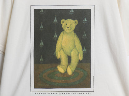 デッドストック 90s USA製 フォーク アート イラスト プリント Tシャツ メンズ レディース L / 新品 オールド グラフィック ベア アニマル 