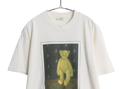 デッドストック 90s USA製 フォーク アート イラスト プリント Tシャツ メンズ レディース L / 新品 オールド グラフィック ベア アニマル 
