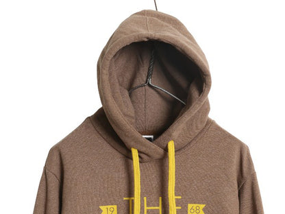 ノースフェイス プリント スウェット フード パーカー メンズ M アウトドア 裏起毛 プルオーバー トレーナー グラフィック ライト ブラウン