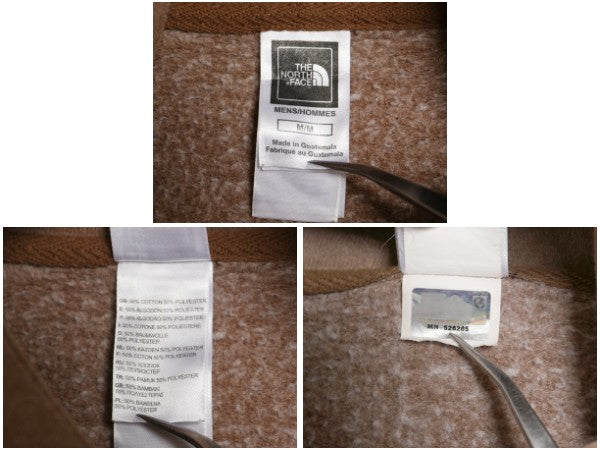 ノースフェイス プリント スウェット フード パーカー メンズ M アウトドア 裏起毛 プルオーバー トレーナー グラフィック ライト ブラウン